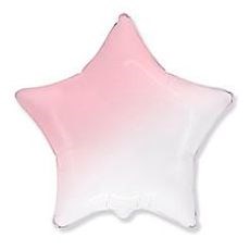Звезда (18"/46 см) Бело-розовый градиент, Flex metal - фото 5444