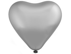 Шар с гелием "Сердце" серебро хром - фото 6346