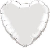 Сердце 18" серебро, Flex Metal
