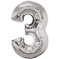 Цифра "3" (32"/81см) серебро