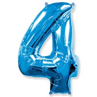 Цифра "4" (40"/102см) синяя,Flex Metal
