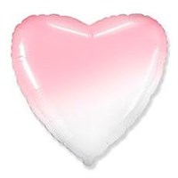Сердце (18"/46 см) Бело-розовый градиент, Flex metal