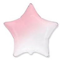 Звезда (18"/46 см) Бело-розовый градиент, Flex metal