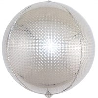 Шар с гелием "Сфера 3D серебро стерео-голография" (20"/51см)