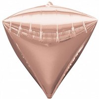 Шар с гелием "3D Алмаз" розовое золото