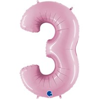 Цифра "3" (40"/102см) розовый пастель, Grabo