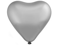 Шар с гелием "Сердце" серебро хром
