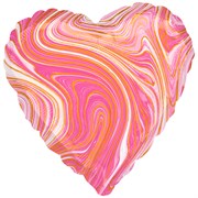 Сердце 17" розовый мрамор, Агура