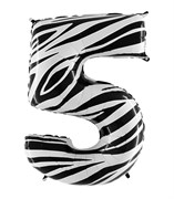 Цифра “5” (40”/102см) зебра, Grabo