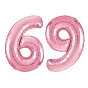 Цифра "6" (40"/102см) slim нежно-розовая, Веселуха