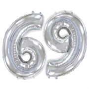 Цифра "6" (40"/102см) серебро,Flex Metal