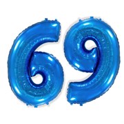 Цифра "6" (40"/102см) синяя,Flex Metal