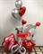 Микс из шаров + фонтан из 3 шаров, красный/серебро хром - фото 5223