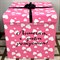 Коробка-сюрприз "Ярко-розовая с сердцами" с надписью и бантом (без учёта наполнения) - фото 6218
