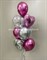 Фонтан из 10 шаров, хром розовый/хром серебро - фото 6989